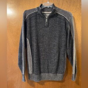 BKE Buckle 1/4 Zip Pullover Mens Size XL Cotton Knit Sweater Gray Colorblock